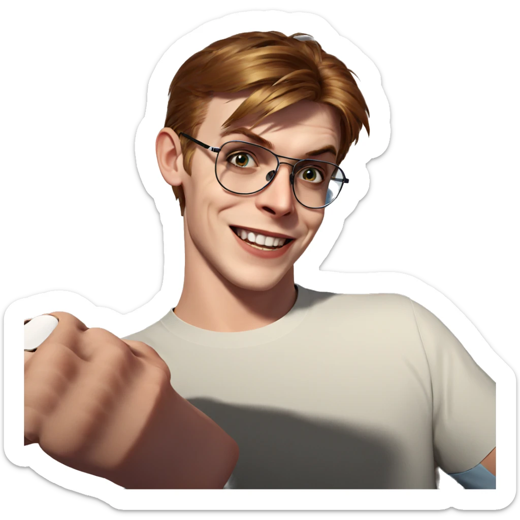 smiling boy with sunglasses sticker