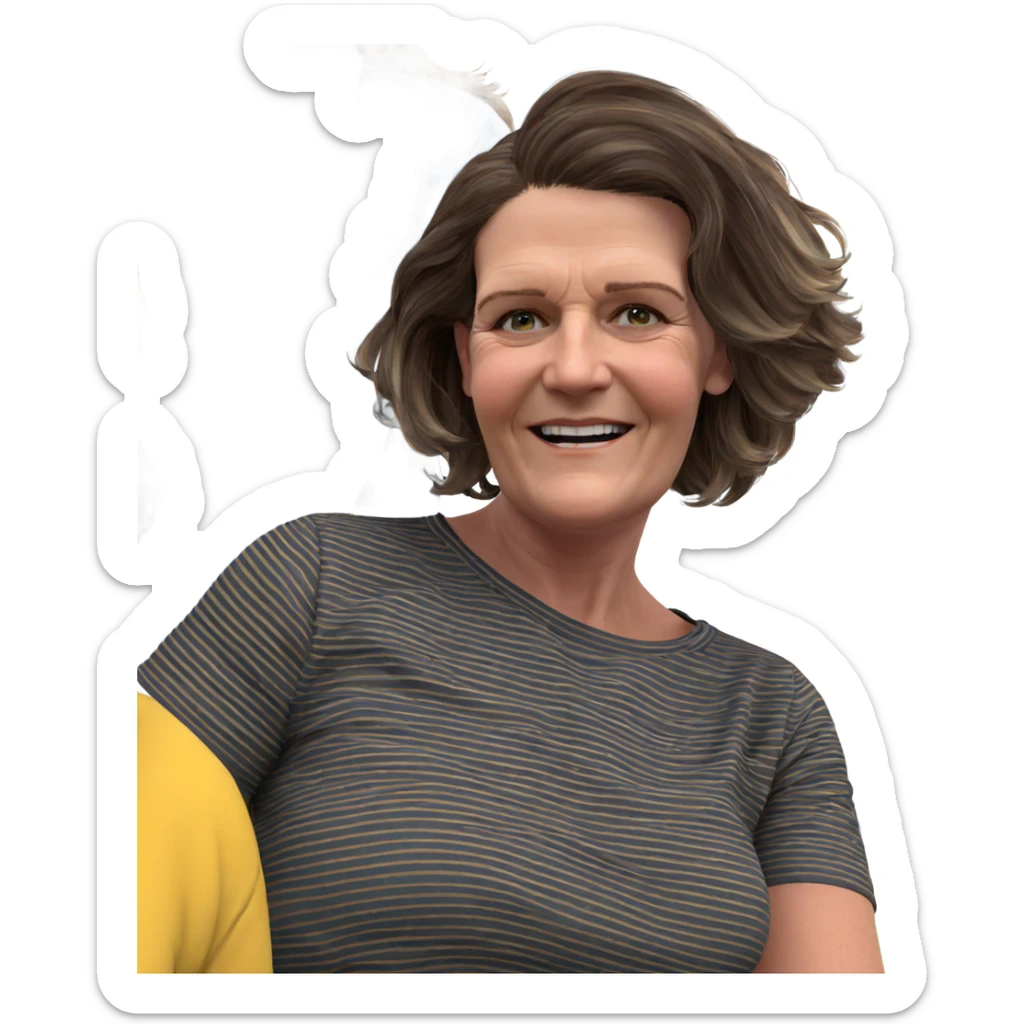 happy girls in striped outfits sticker