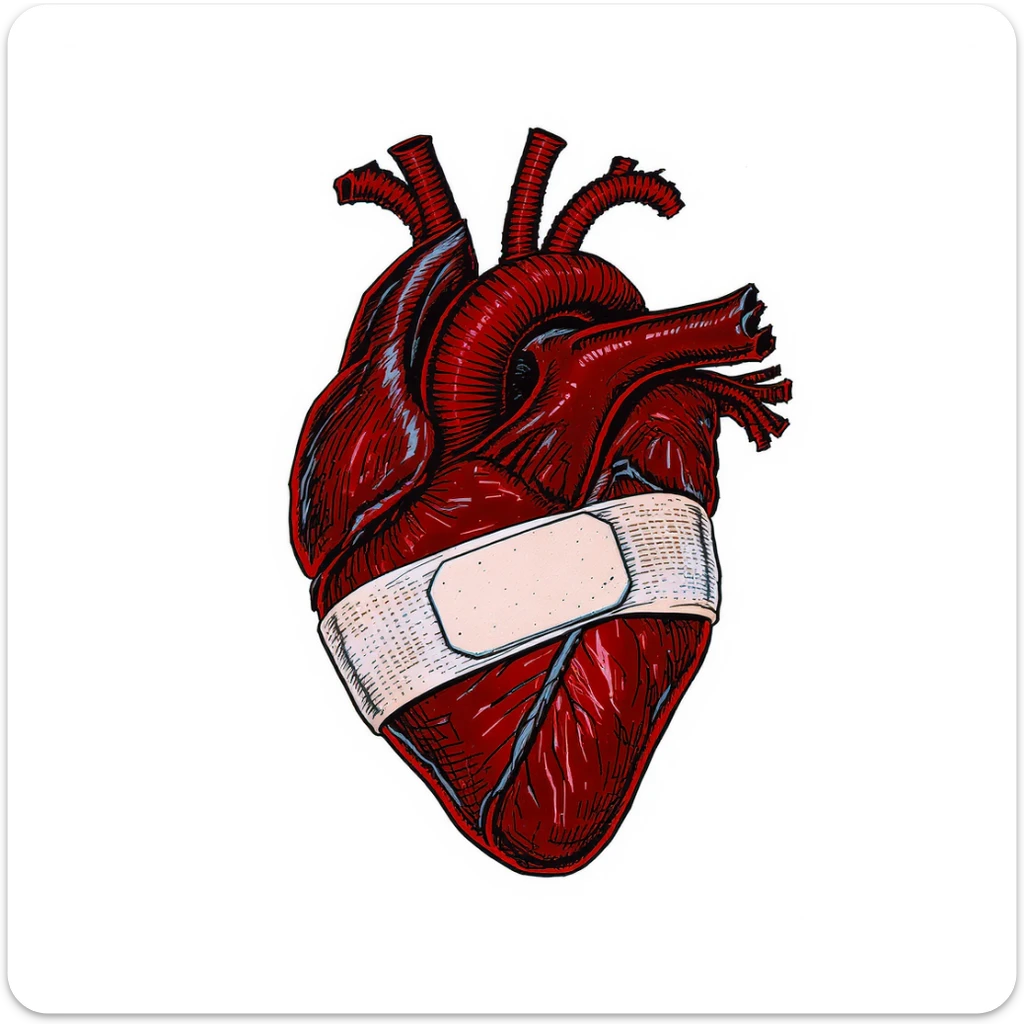 emo heart with a bandage sticker