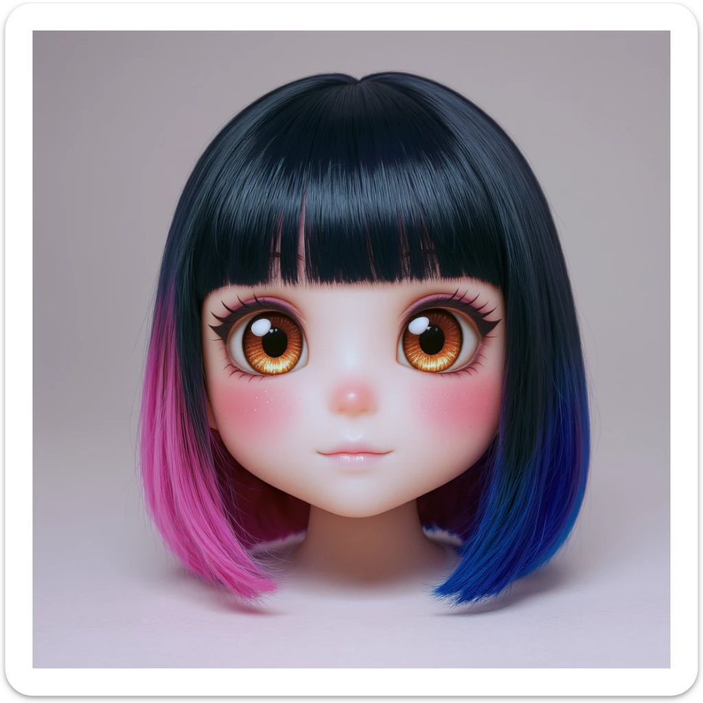 goth heart emoji, cute and shiny, with a gradient effect, no background sticker