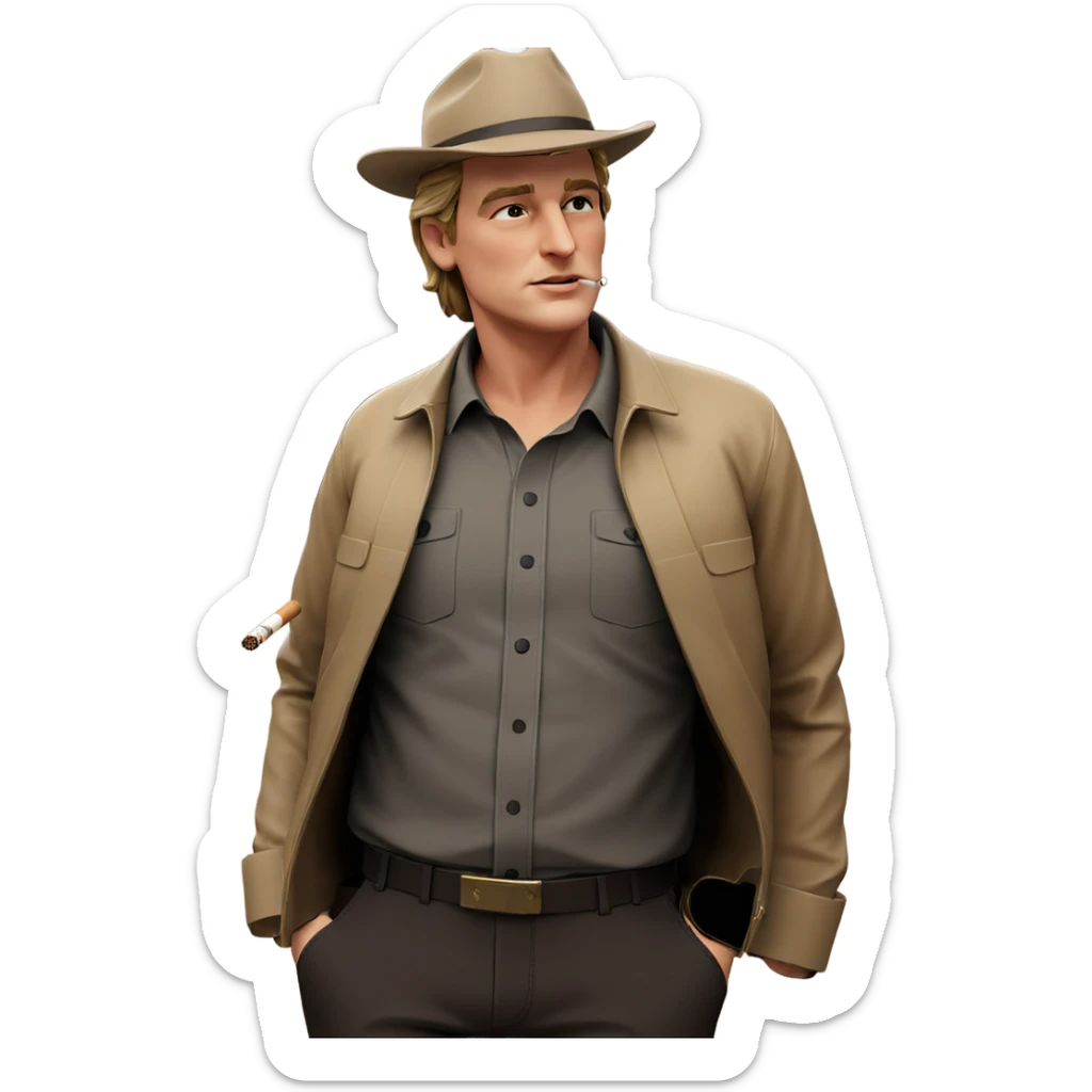 cool guy with cigarette sticker