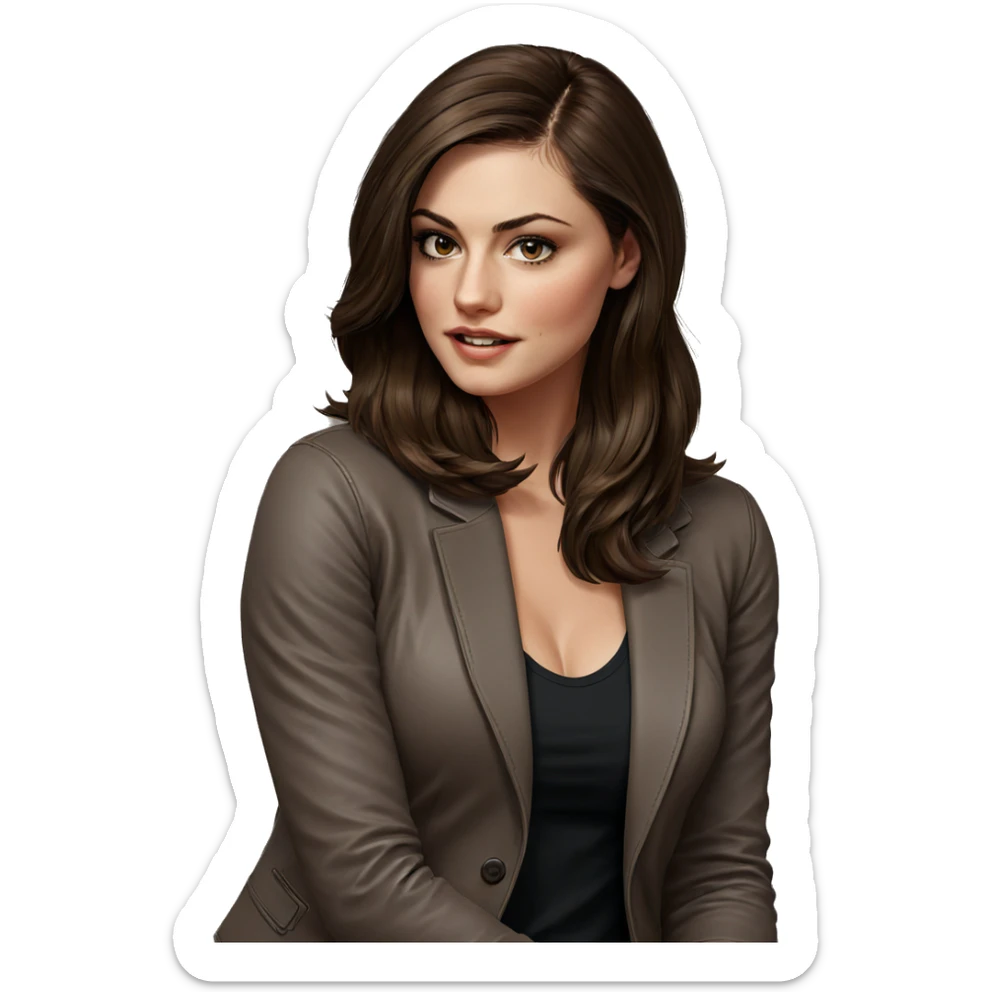 realistic solo portrait of girl sticker