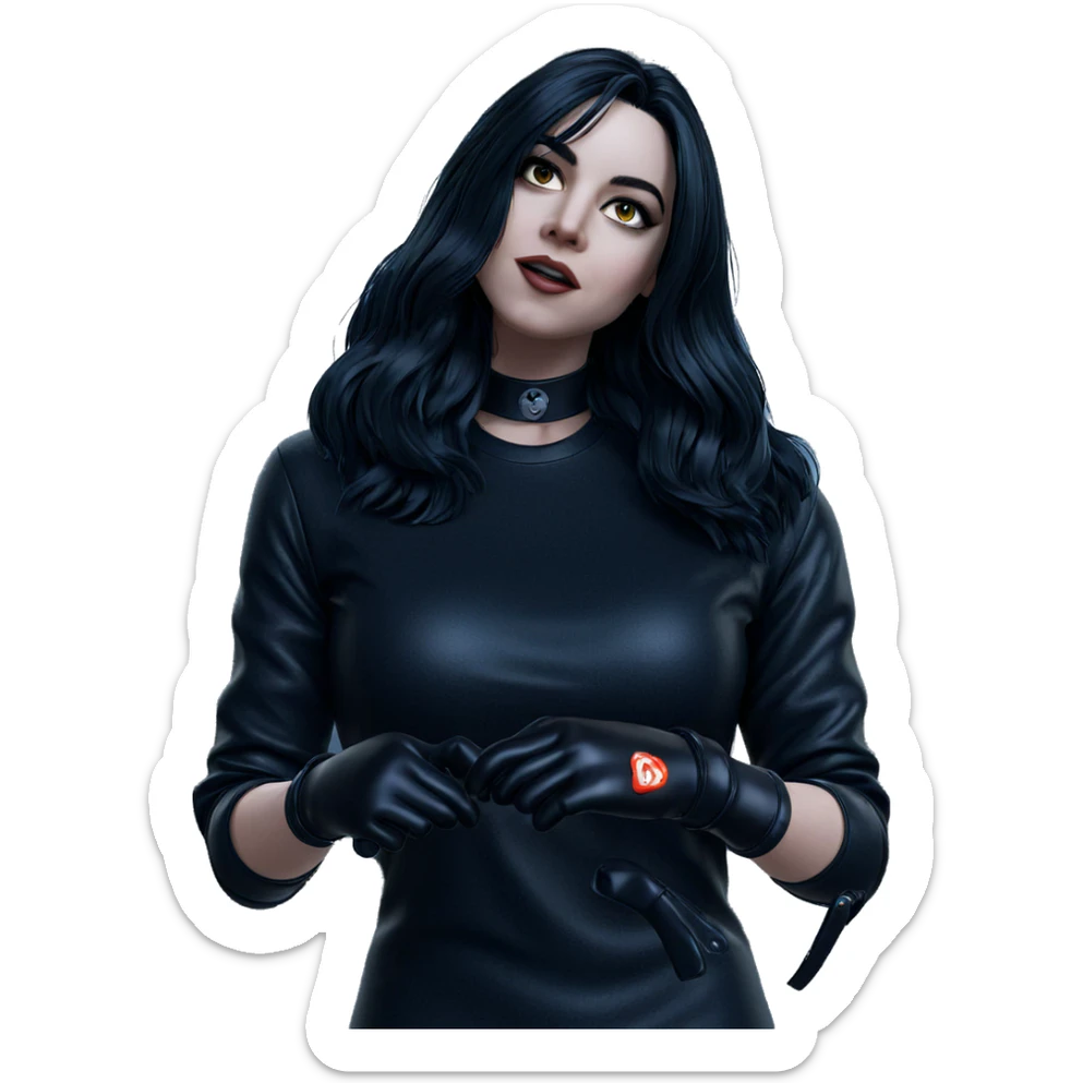 solo girl with black gloves sticker