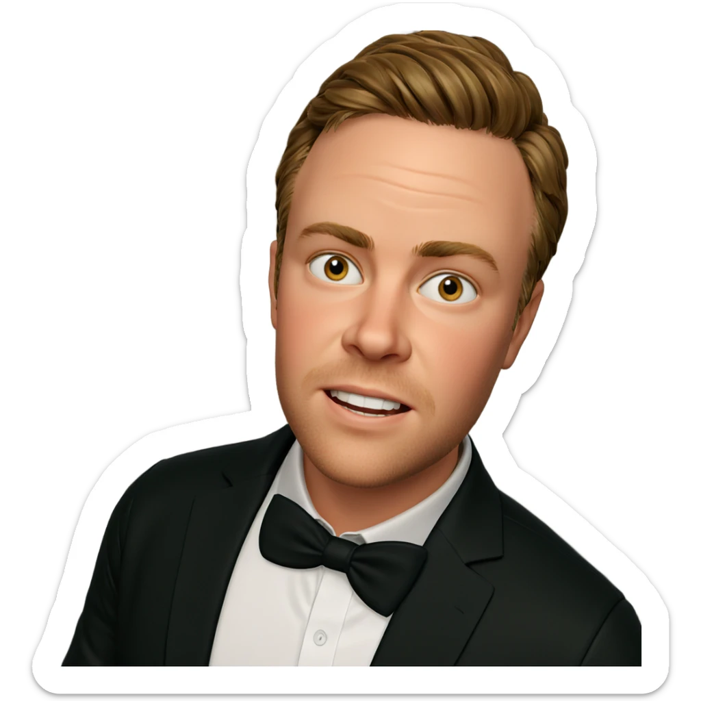 studious boy in white shirt sticker