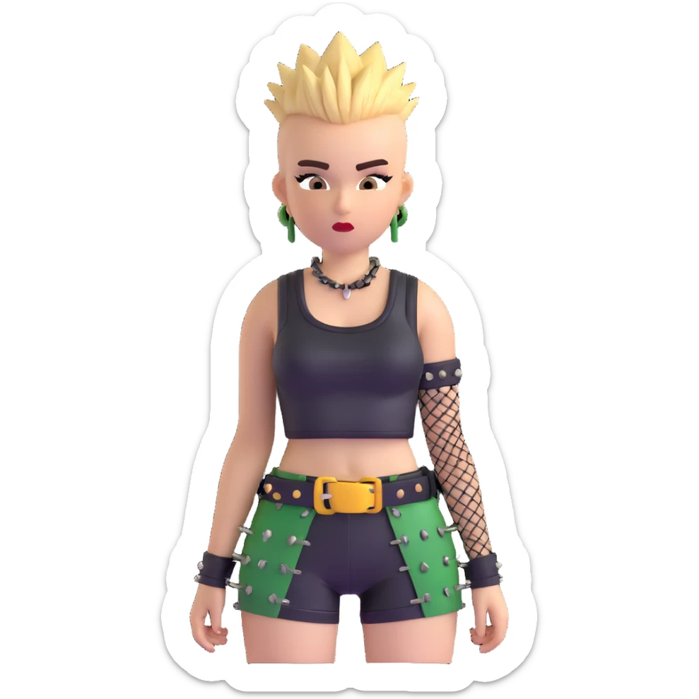 punk rock girl sticker