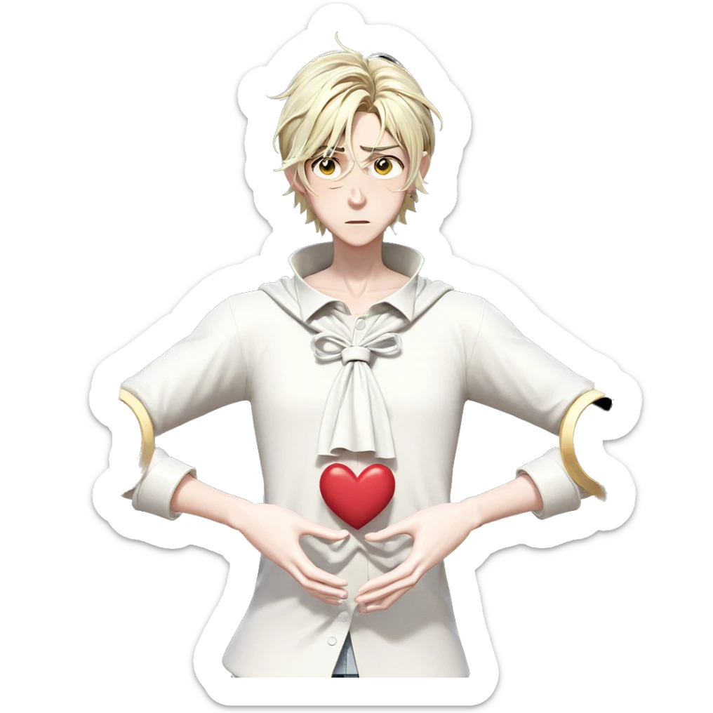 heartfelt starry sorrowful gaze sticker