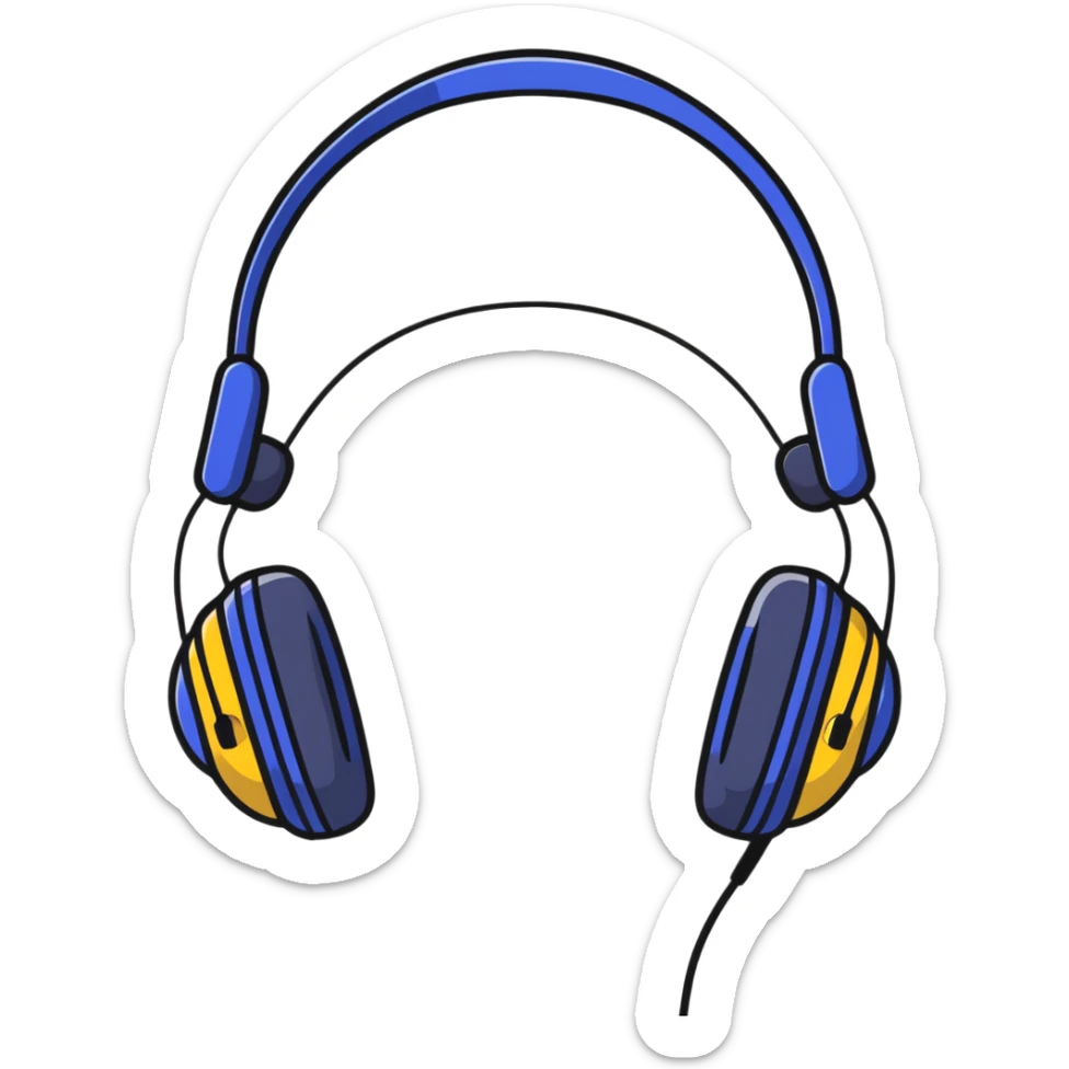 Smooth R&B songlist icon with headphones and soul vibes sticker