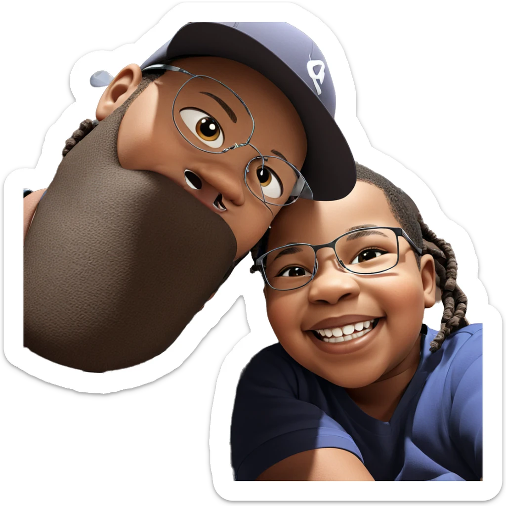 boys with hats and smiles sticker