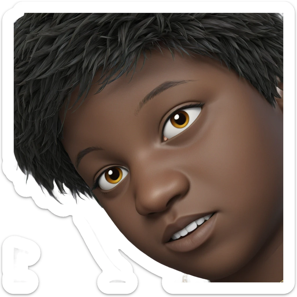 boy wearing necklace with style sticker