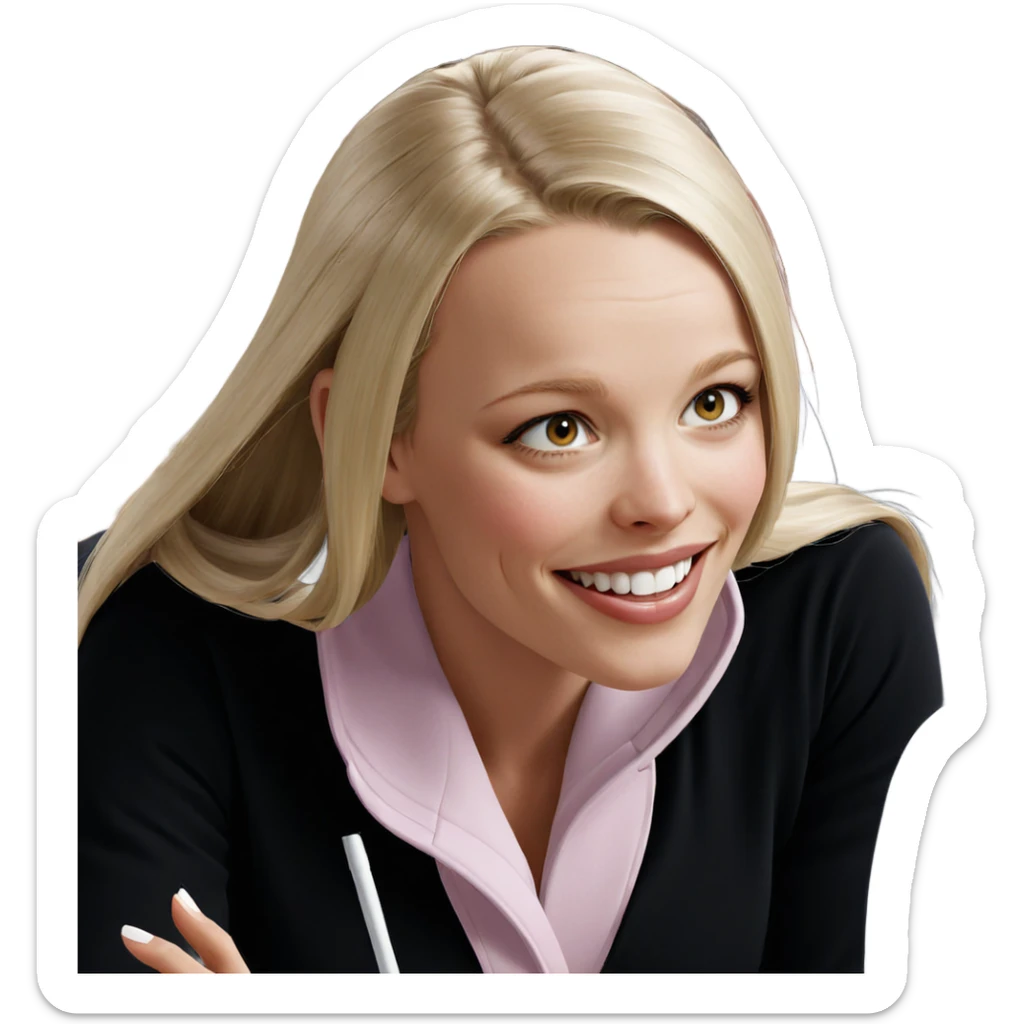 smiling blonde girl portrait sticker