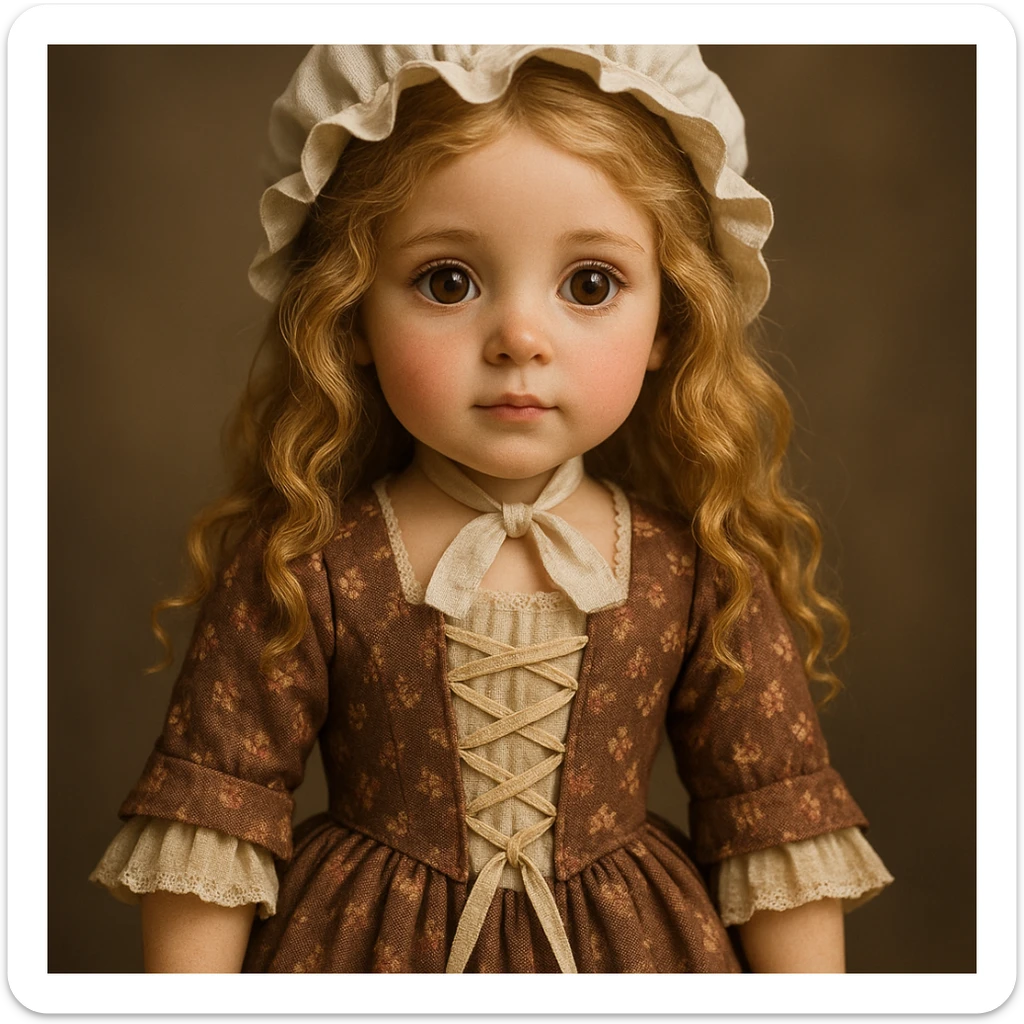 brown-eyed blonde 18th century american girl doll sticker