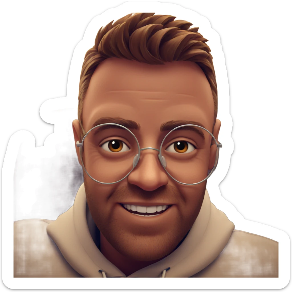 smiling portrait of a male sticker