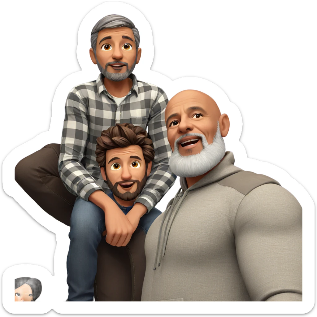 bald boys with beards sticker