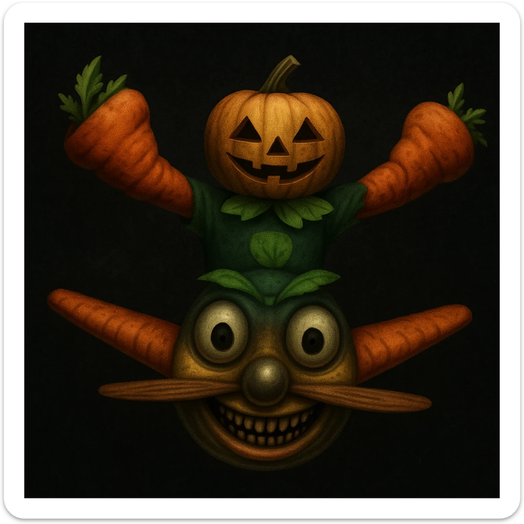 Avions manege du parc saint paul en emoji  rajoute et garde aspect terrifiante et rajoute leguman dessus   sticker