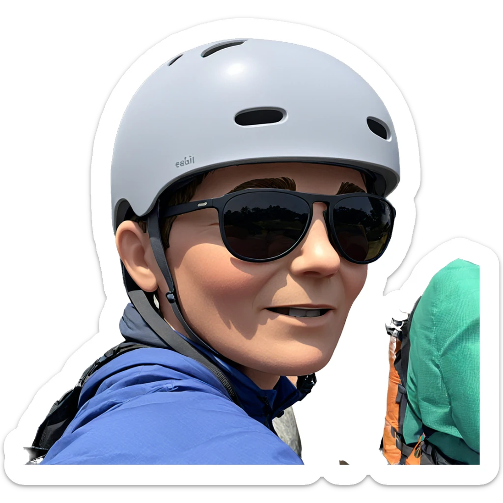 boys enjoying outdoor adventure sticker