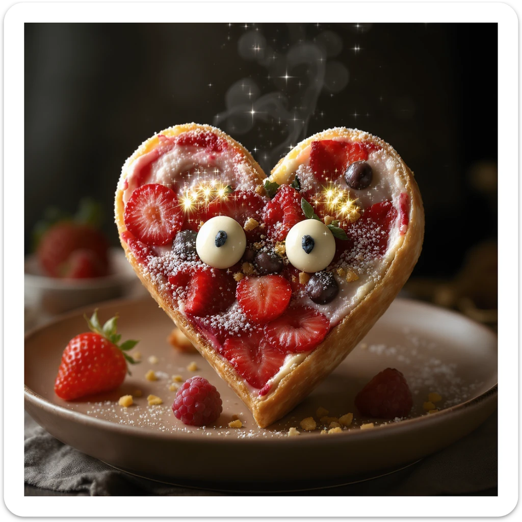 food heart emoji with sparkles sticker