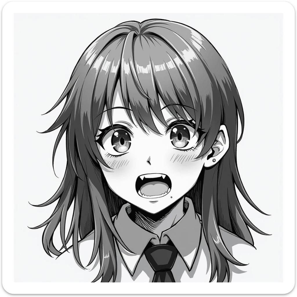 Fourth Squid Game Season 2 character, individual portrait, black and white, no color, realistic style, dramatic expression sticker