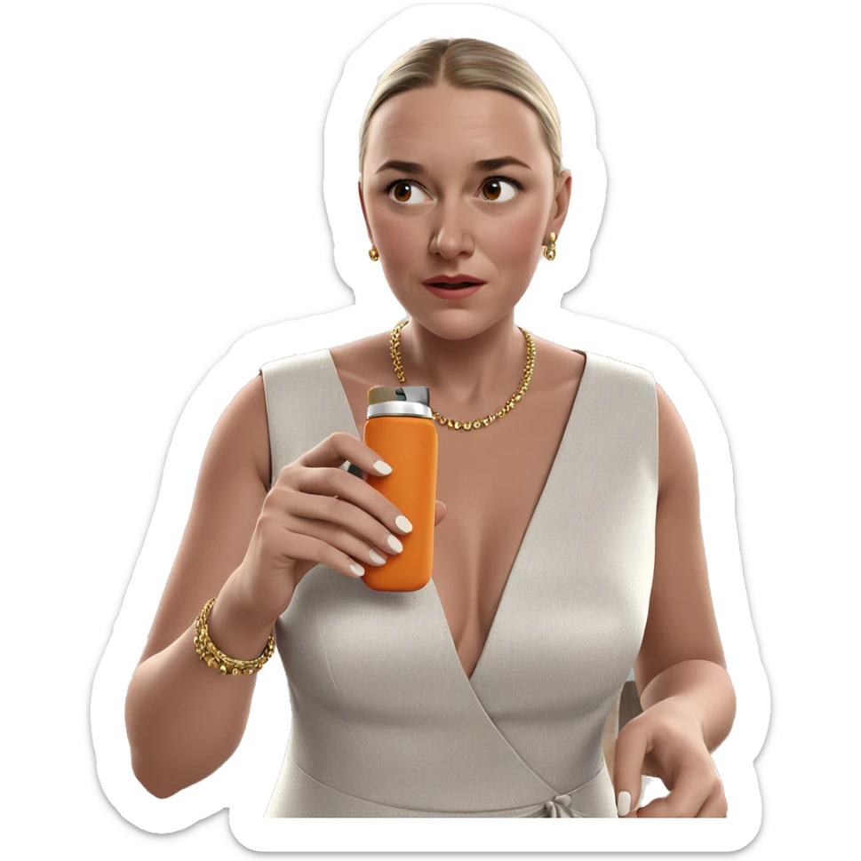 realistic girl in elegant dress sticker