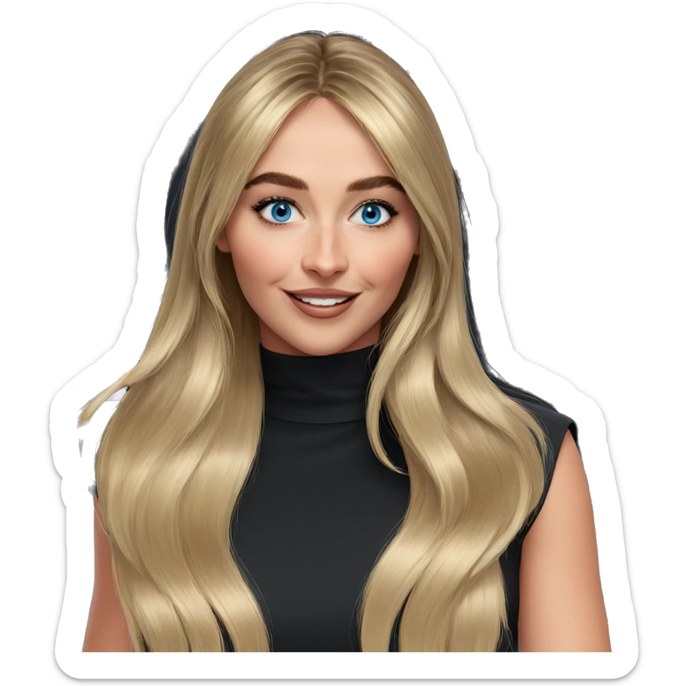 smiling girl with blue eyes sticker