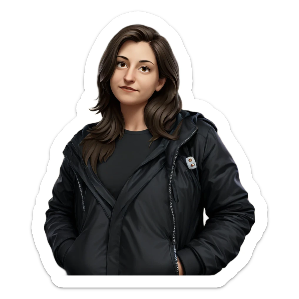 nighttime outdoor portrait of girl sticker