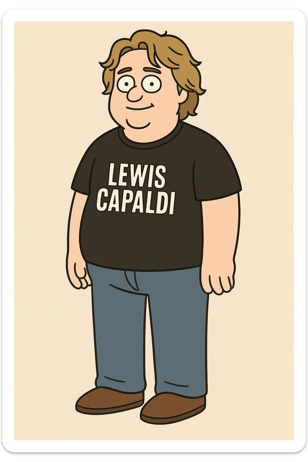 Lewis capaldi black shirt red Loose a blue jeans  sticker