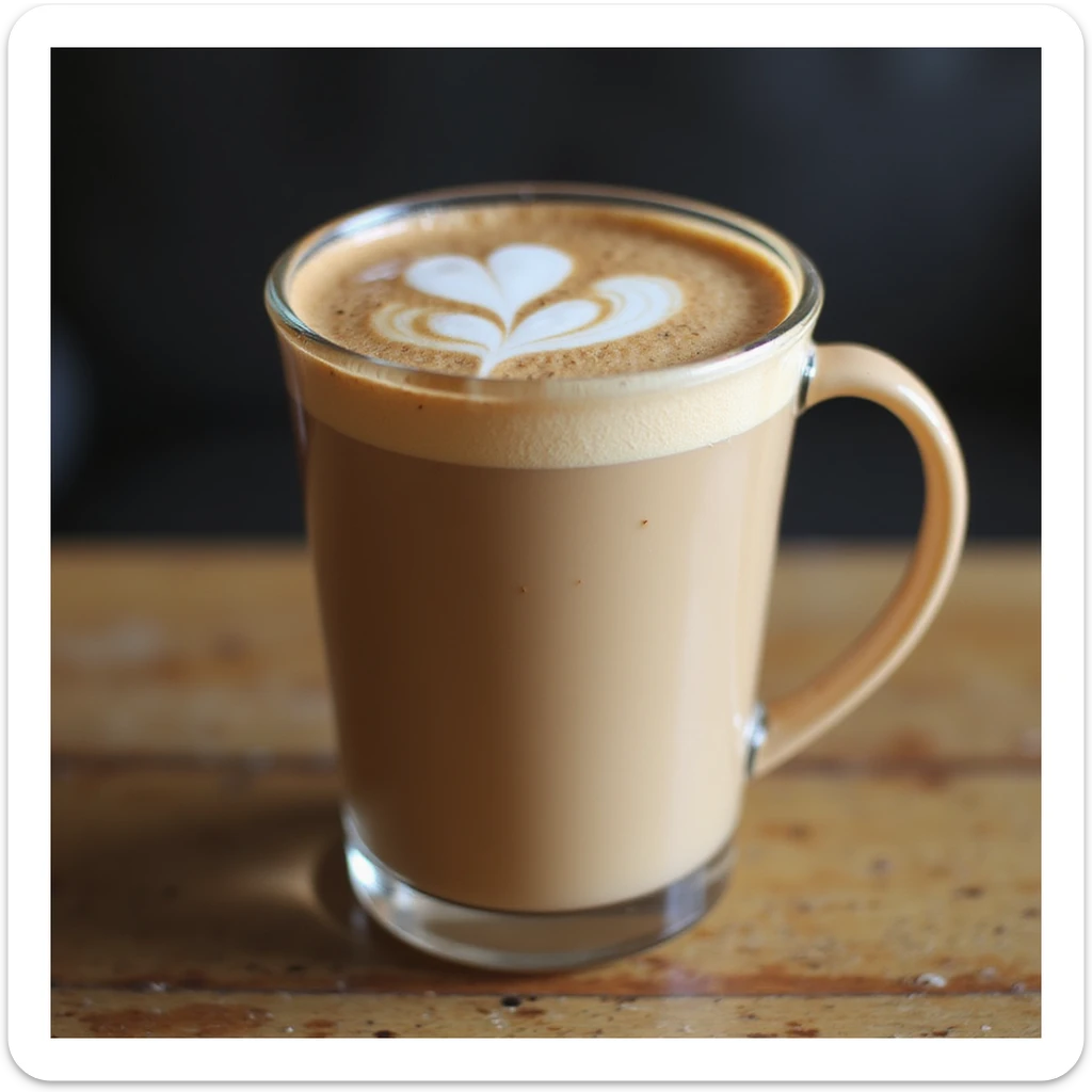 a latte, realistic style sticker