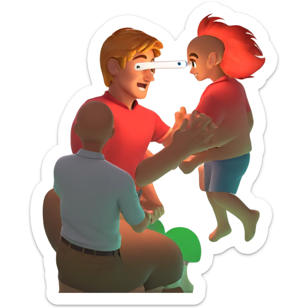 happy boys having fun sticker