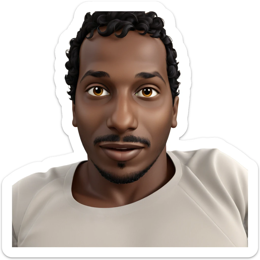 smiling dark-skinned male portrait sticker