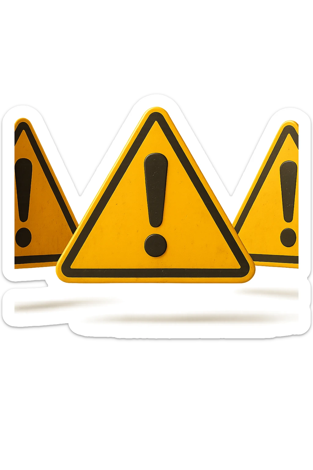 SEGNALI DI PERICOLO CON PUNTO ESCLAMATIVO 3D FLUTTUANO IN ARIA, IPERREALISTICI 4K sticker