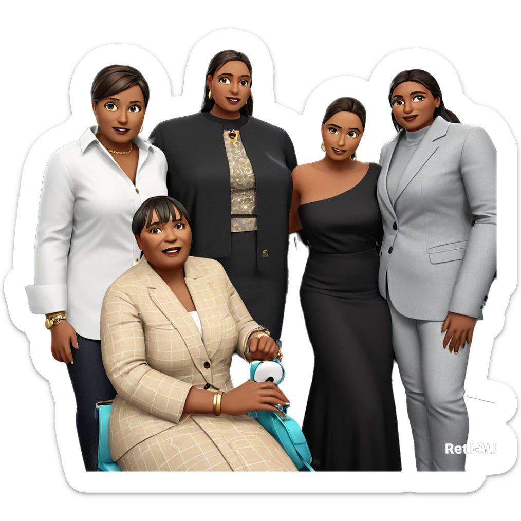 girls in stylish attire sticker