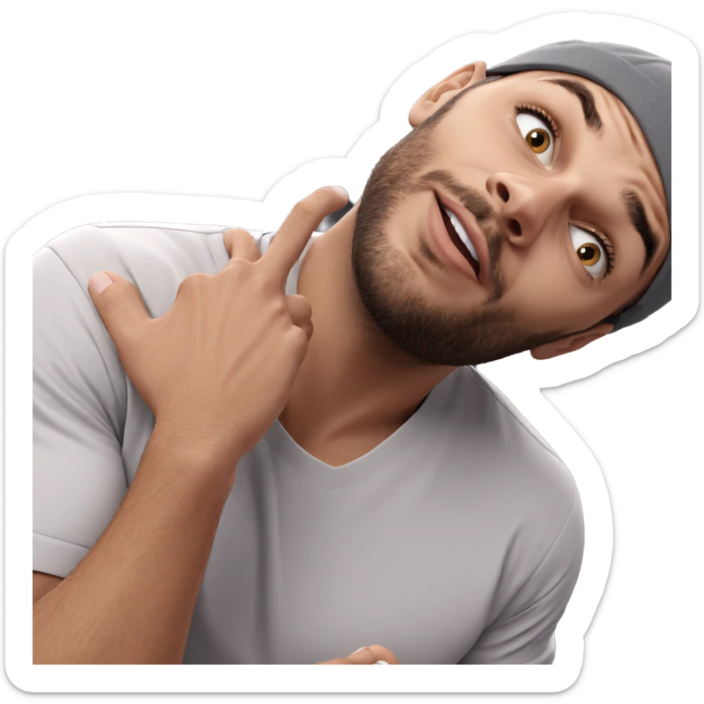 male with beard in shirt sticker