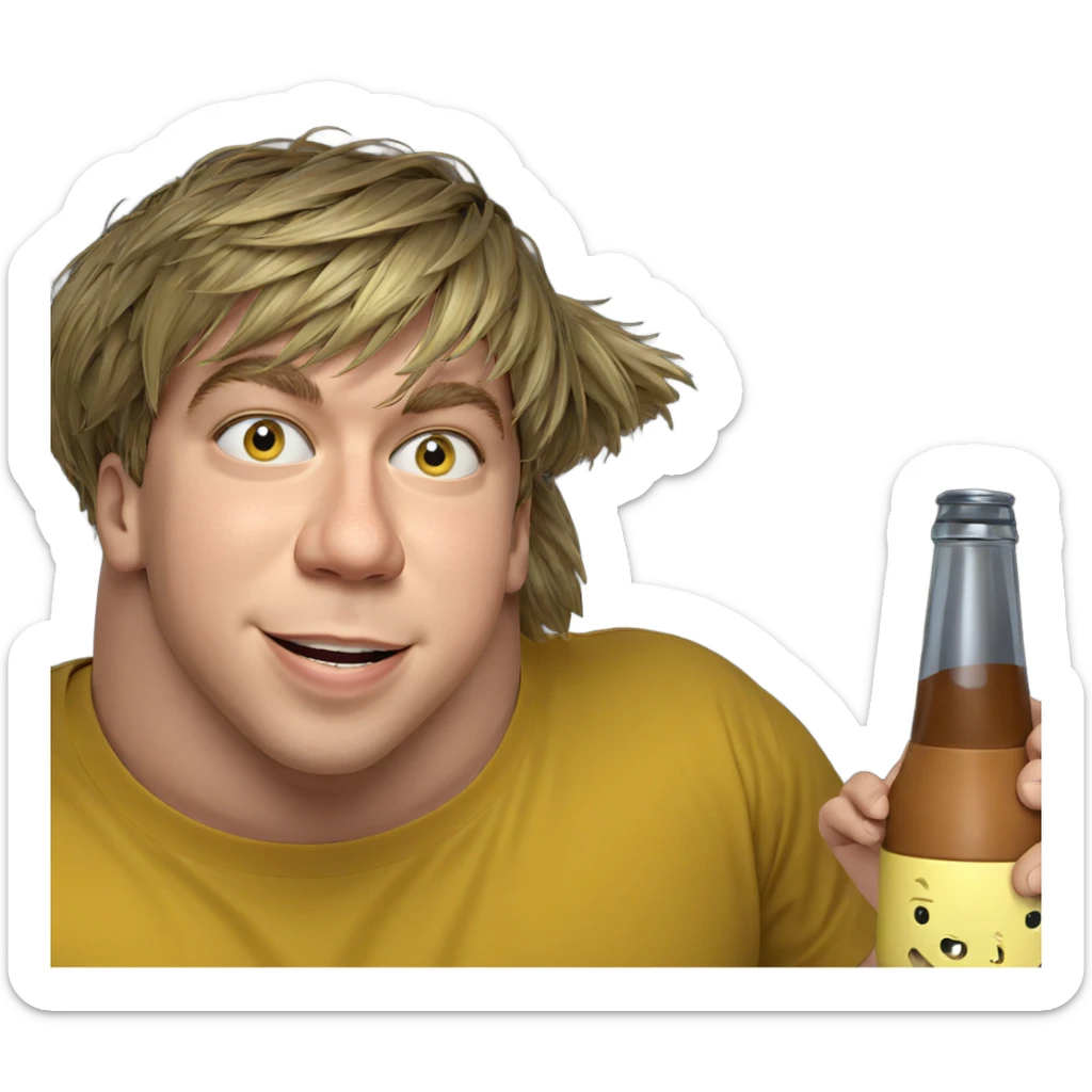 smiling boy in yellow shirt sticker