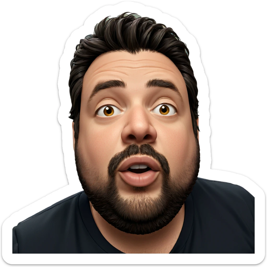 male portrait with beard sticker