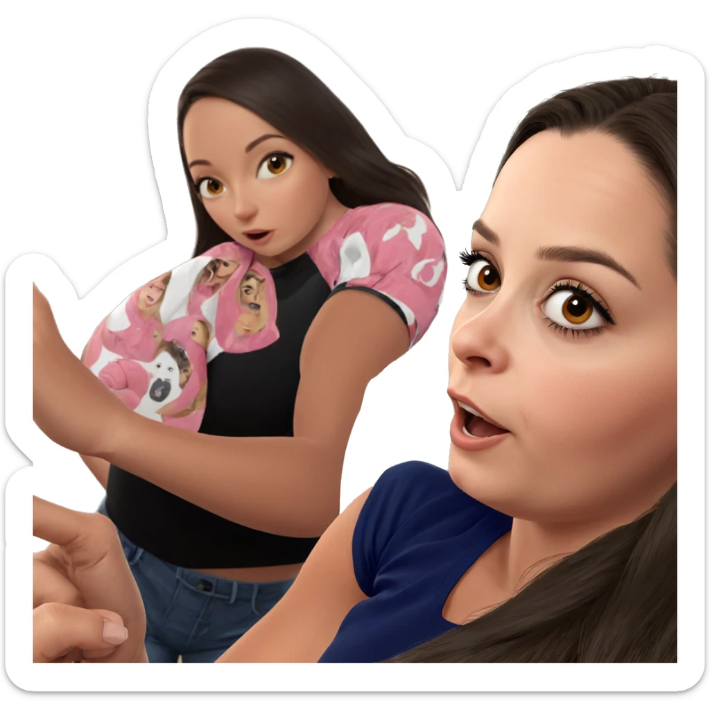 realistic portrait of girls sticker