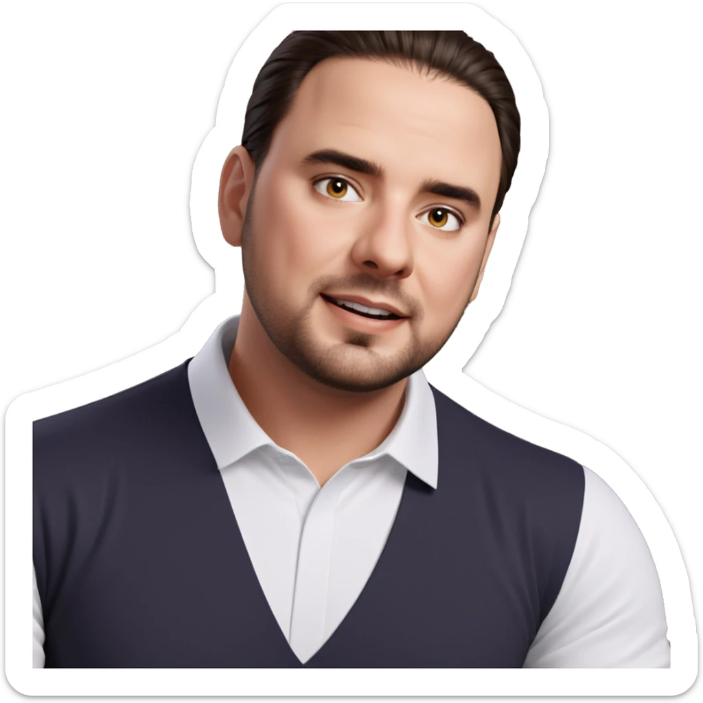 male portrait in white shirt sticker