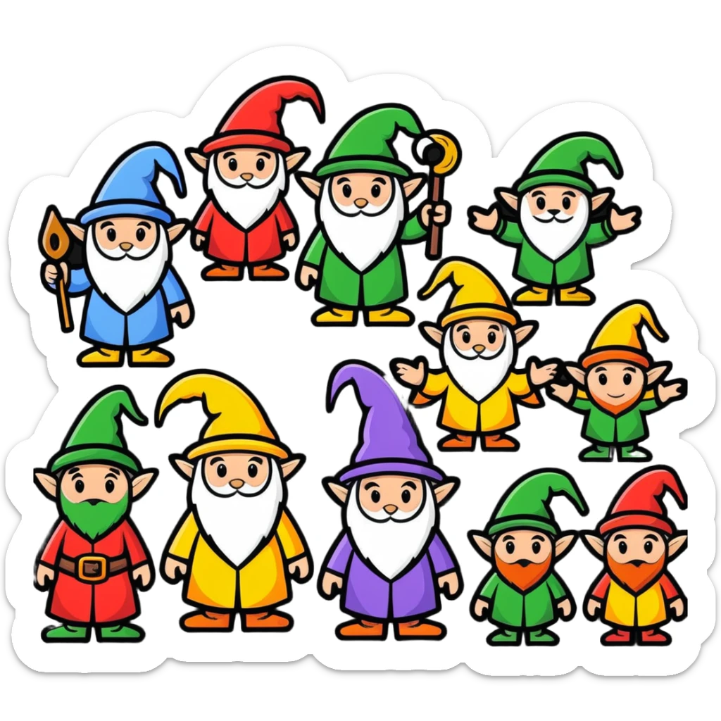 group of wizards and elves from White Council Lord of the Rings sticker
