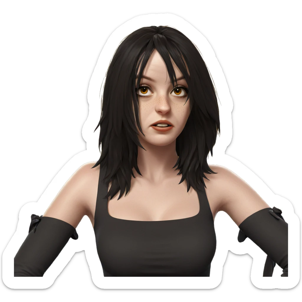 realistic portrait of girl sticker