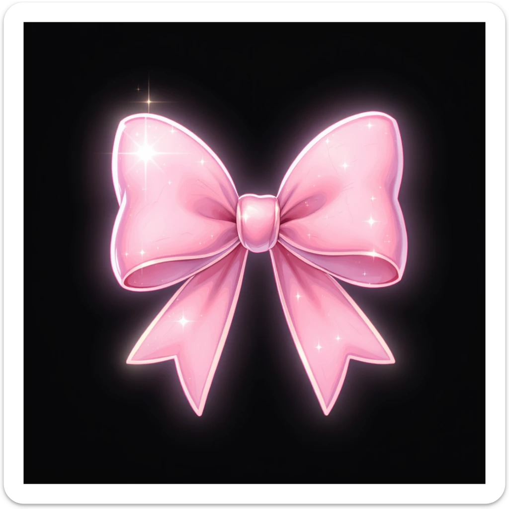 sakura bow, cute and shiny, with a gradient effect, no background sticker