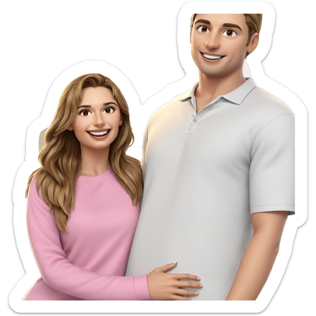 smiling girl and boy duo sticker