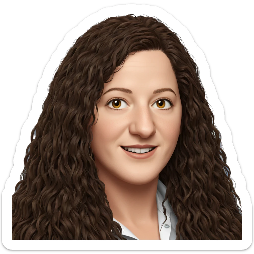 smiling girl with long hair sticker