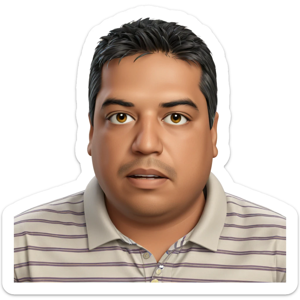 portrait of a striped shirt boy sticker