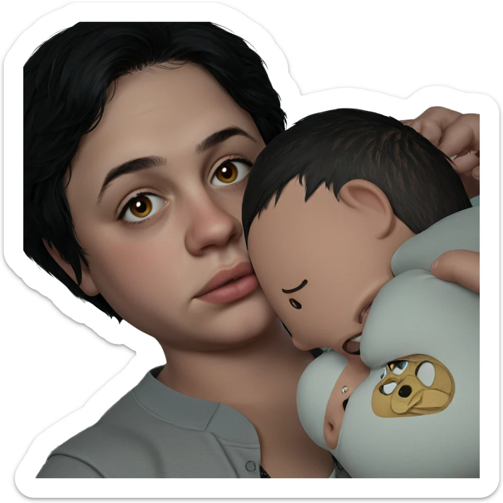 boys with short black hair sticker