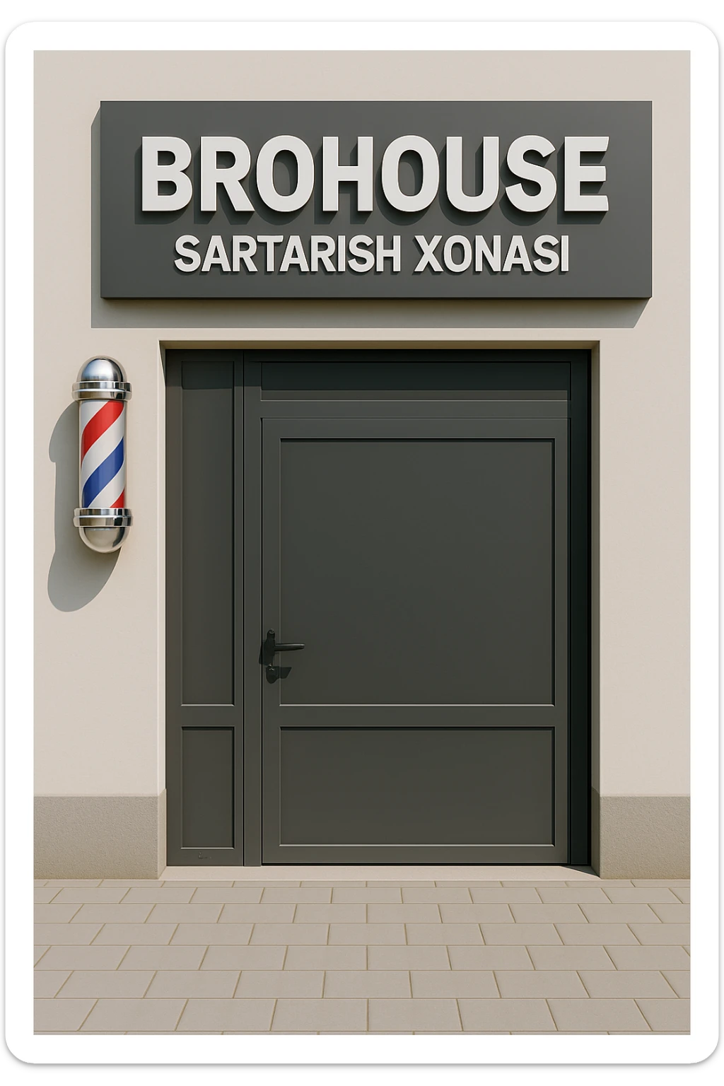 shu sartarosh xonani eshigi yopiq xolatda chizib bergin sticker