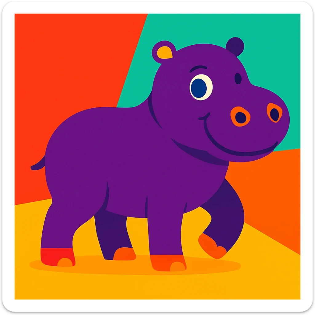 Hippo sticker