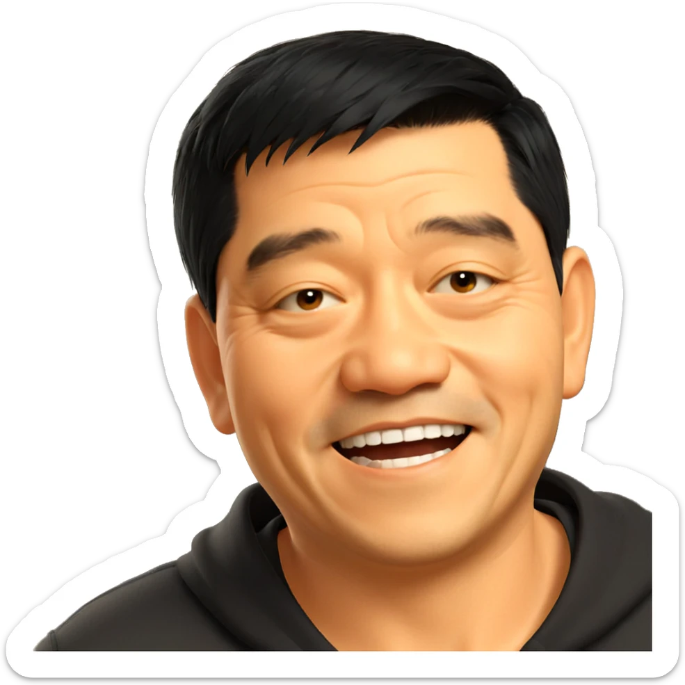 smiling boy with black hair sticker