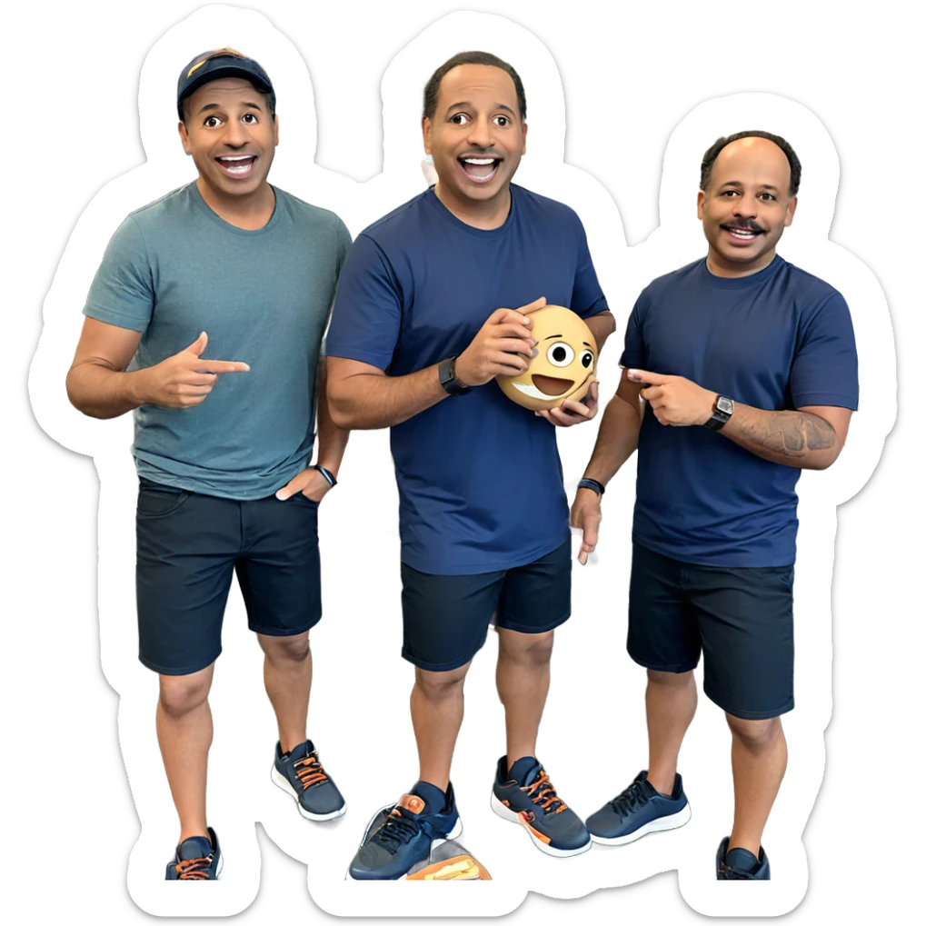 boys having fun together sticker