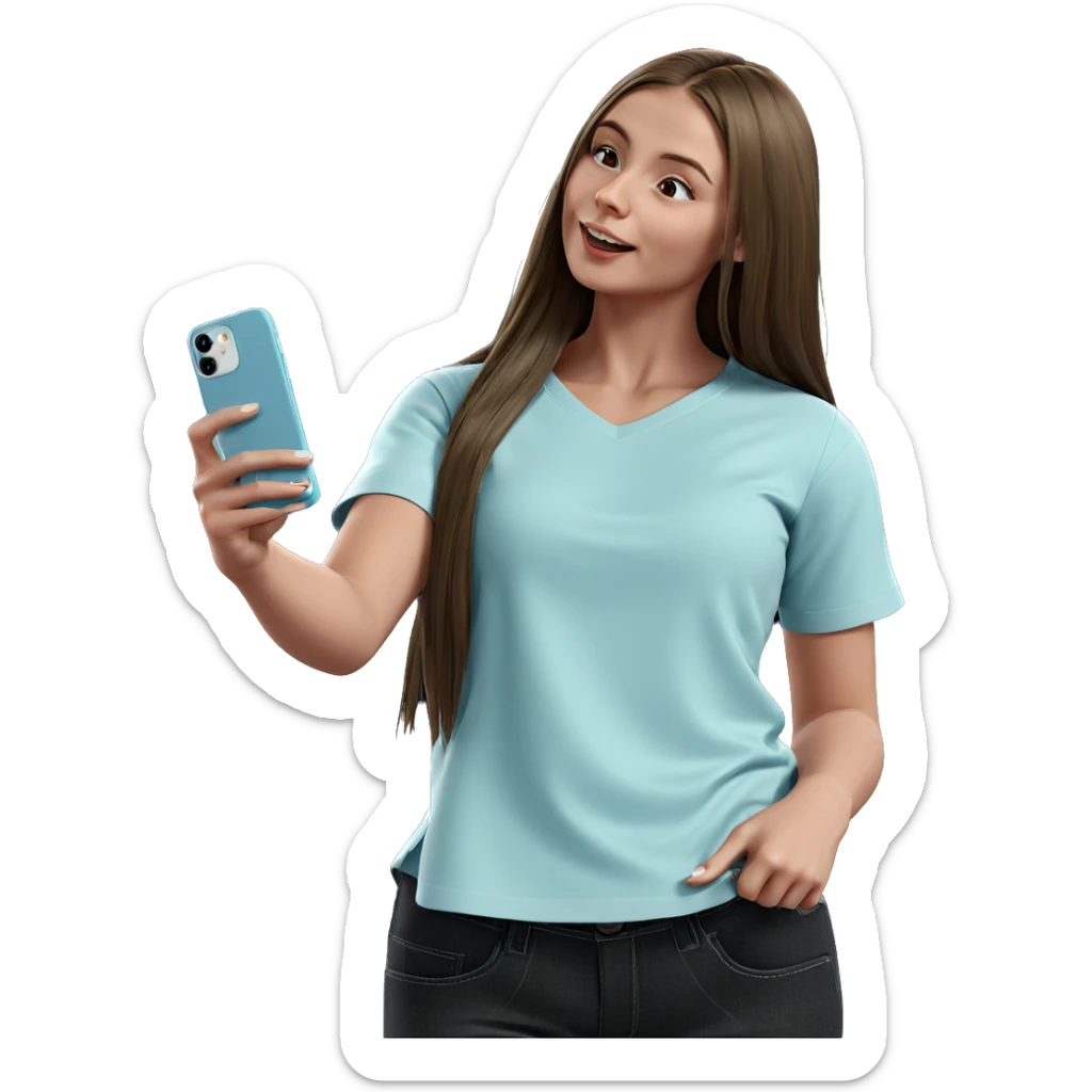 girl taking a selfie sticker