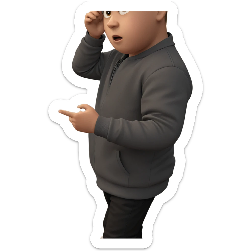 standing boy in focus sticker