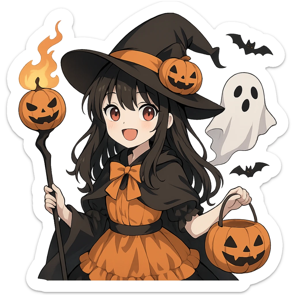 Halloween anime, remove background   sticker