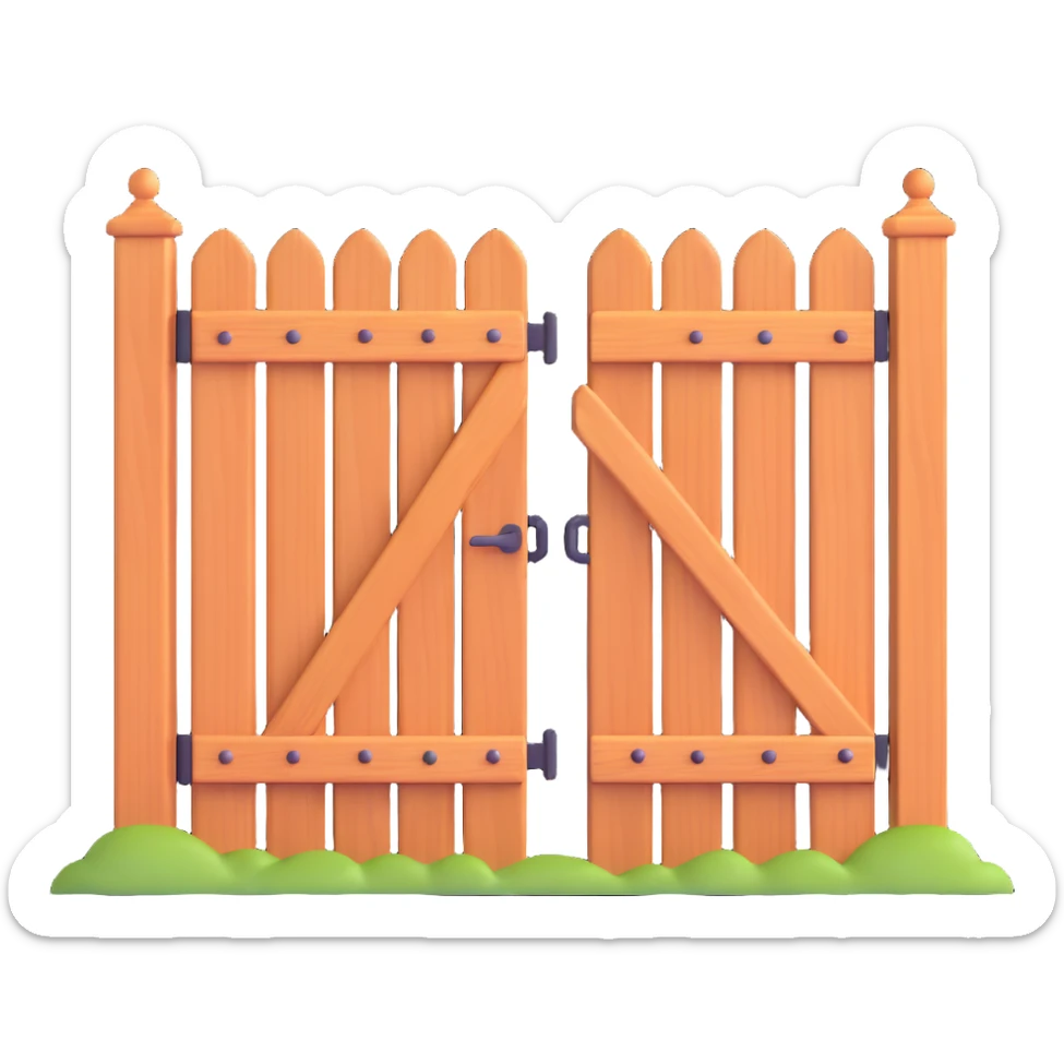 wooden fence gate door for house entrance sticker